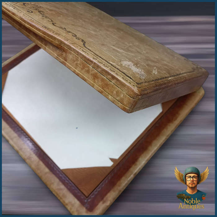 Large Antique Leather Writing Or Desk Compendium