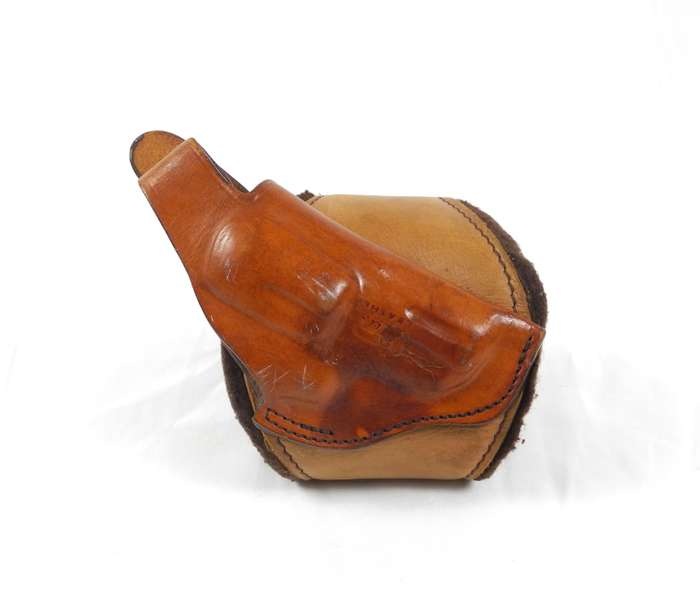 Vintage Leather Ankle Holster for .38 Revolver