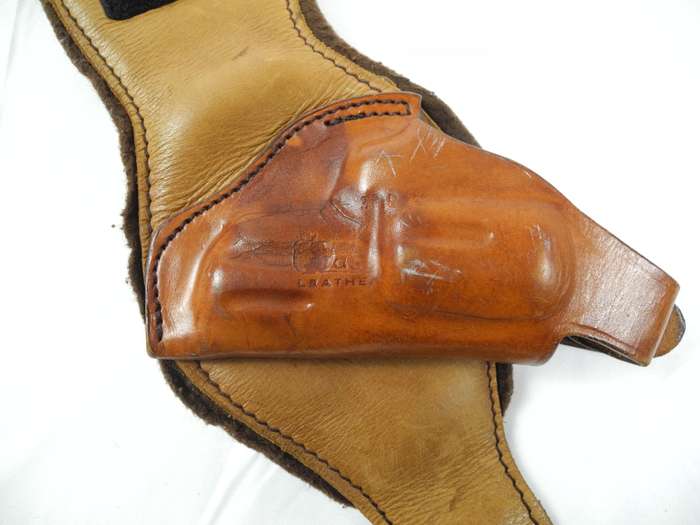 Vintage Leather Ankle Holster for .38 Revolver