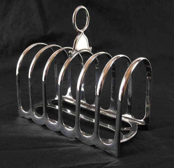 Vintage Silver-Plated Toast Rack  6 Slice