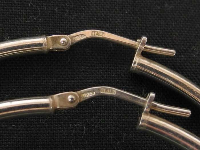 Sterling Silver Italian Large Hoop Earrings (4.8g)