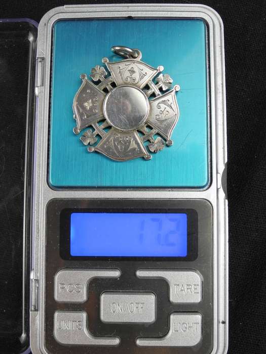 Antique .925 Sterling Silver English Fob Medal 1901 (17.2g)