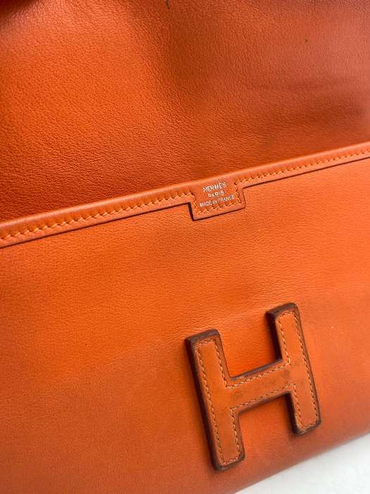 HERMES Epsom Leather Clutch Bag