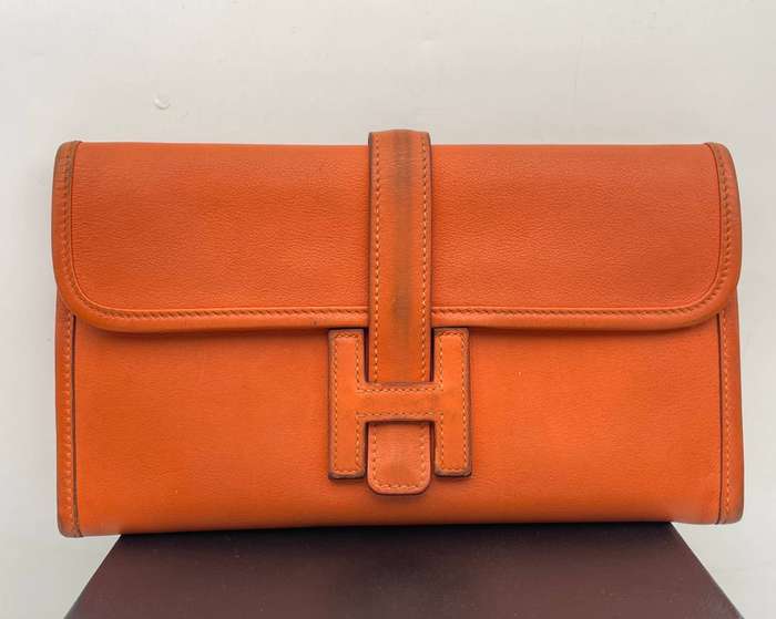 HERMES Epsom Leather Clutch Bag