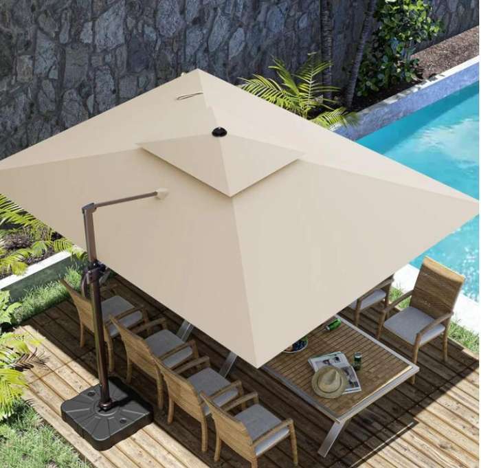 Luxury Italian Cantilever Umbrella For Patio Poolside & Garden