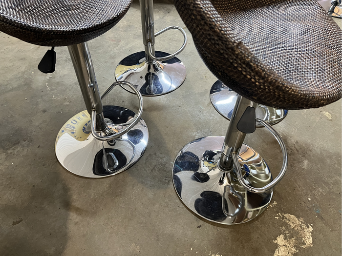 Six Swivel Bar Stools