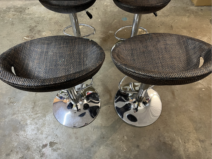 Six Swivel Bar Stools