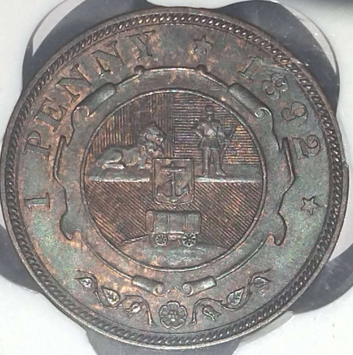 *1892*PENNY*MS61*SOUTH AFRICA*