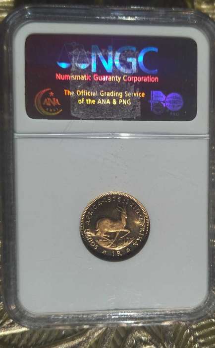 SOUTH AFRICA  1975  24K  GOLD  1 RAND  PF67 CAMEO