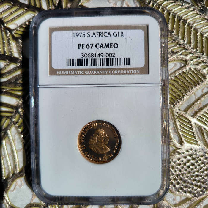 22K**GOLD 1 RAND COIN**1975**PF 67**NGC CERTIFIED**