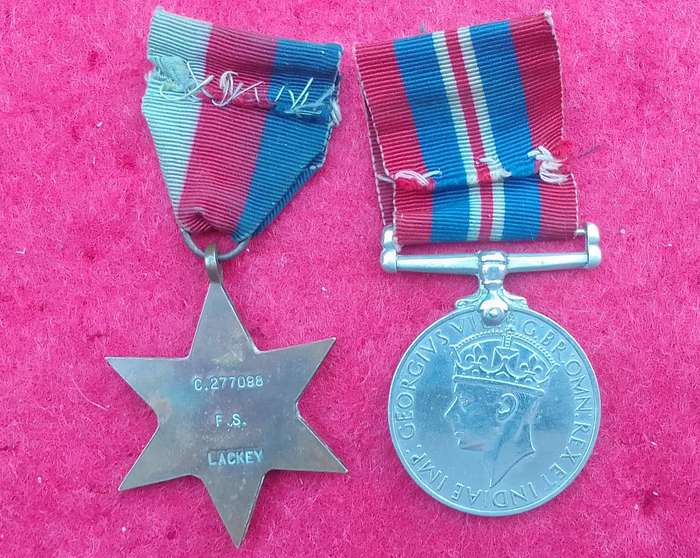1939 -   1945 STAR & 1939 - 1945 WAR MEDAL ISSUED TO C277088 FS LACKEY