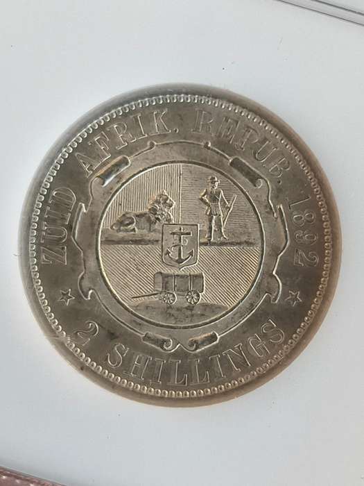 1892!! Paul Kruger!! TwoShilling!! R1 Start!! MS61-Ultra Rare in this condition!!