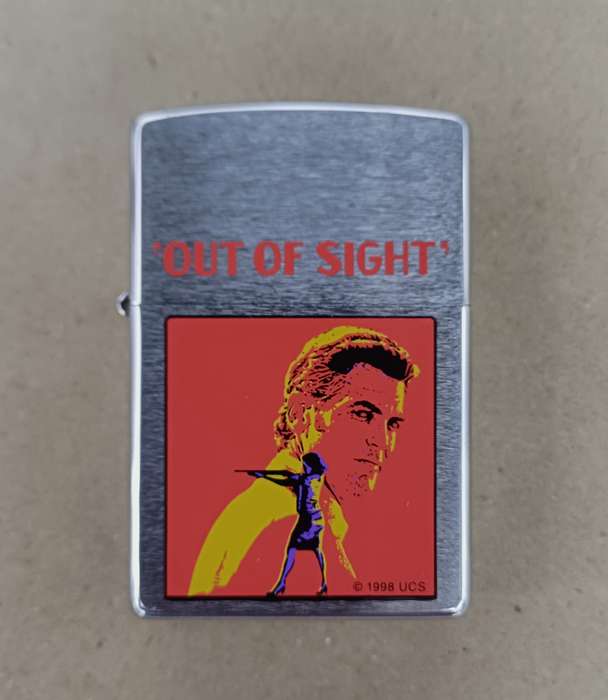 Out of Sight Movie Promo Zippo Lighter, Image of George Clooney and Jenifer Lopez