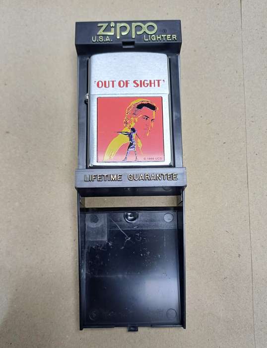Out of Sight Movie Promo Zippo Lighter, Image of George Clooney and Jenifer Lopez