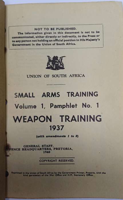 SADF WW2 Light Machine Gun Training Pamphlet