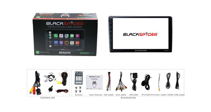 Blackspider BSNAV9 9 Wireless Apple CarPlay Android Auto Radio