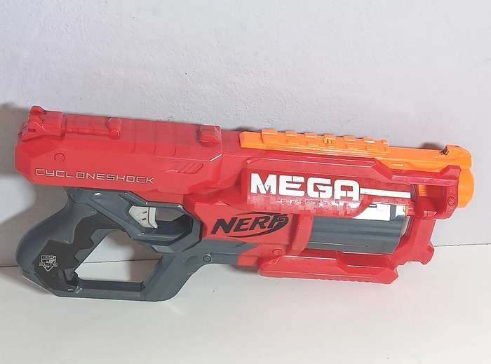 Nerf N-Strike Mega Cycloneshock Revolver Blaster Dart Red Gun Toy