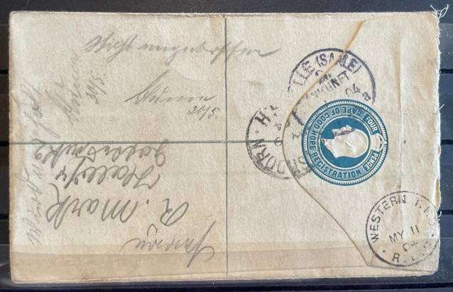 1904 - WESTERN T.P.O. 4d KEVII POSTAL STATIONERY REGISTERED COVER - OUDTSHOORN, CGH TO HALLE GERMANY