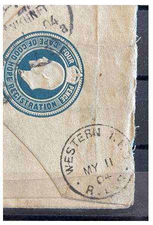 1904 - WESTERN T.P.O. 4d KEVII POSTAL STATIONERY REGISTERED COVER - OUDTSHOORN, CGH TO HALLE GERMANY