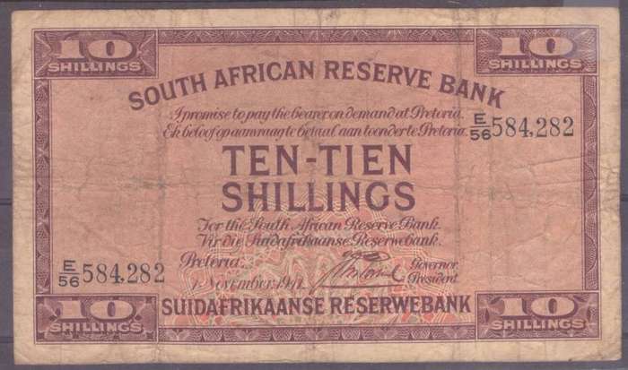 1941 10 SHILLINGS POSTMUS BANK NOTE