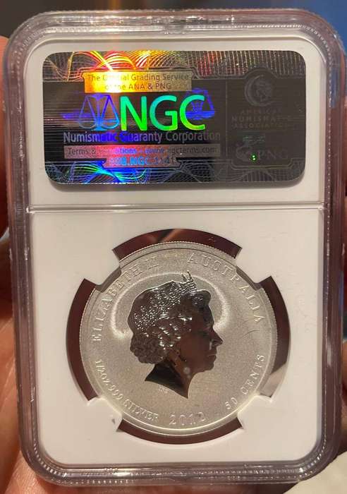 2012-P 50c Australia Year of the Dragon NGC MS70 Colorized (Red/Yellow) Pop 376  $130.00