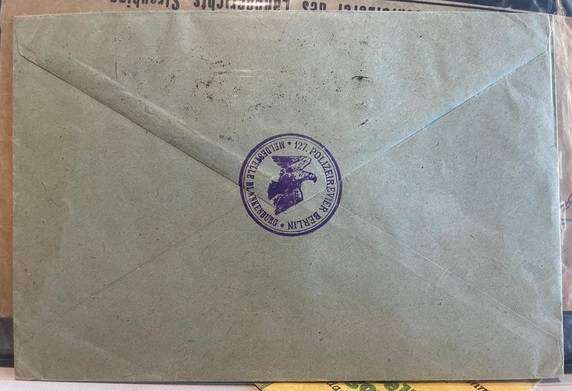 GERMANY 1922 DIENSMARK COVER POLICE PRESIDENT CACHET FROM BERLIN TO COTTBUS
