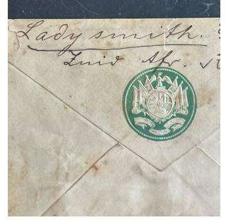 ZAR 1899 SIEGE OF LADYSMITH IN DIENST VELDPOS COVER HOOFDLAGER LADYSMITH TO GERMANY COM. SCHUMANN