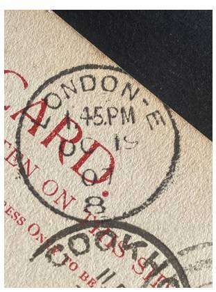 1907 PC - KROOMIE SIDING CGH TO LONDON UK, VIA COOKHOUSE