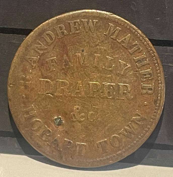 R. Andrew Mather - Family Draper Hobart Town Tasmania Penny Copper Token