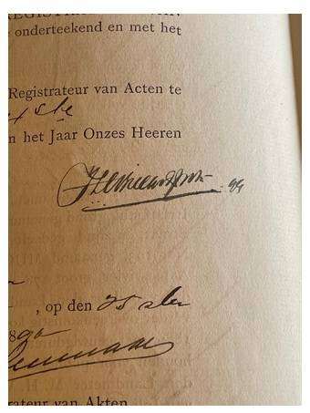 ALOIS HUGO NELLMAPIUS SIGNED REGISTRATION DOCUMENT 24 APRIL 1890 ZAR ACTE VAN TRANSPORT