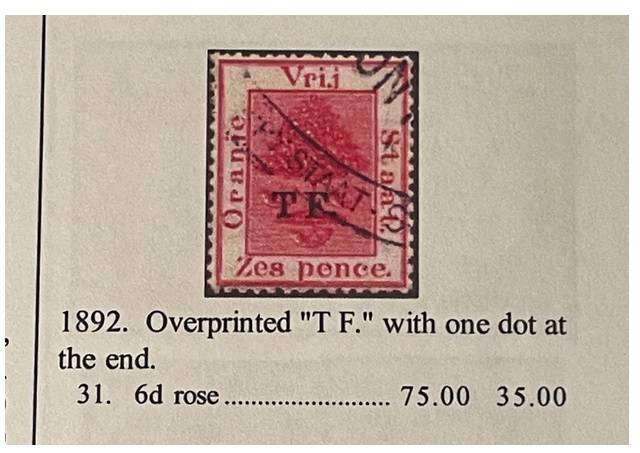 OFS - 1892 TELEGRAM 6D ROSE OVPT "T F." USED