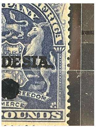 RHODESIA - £5 PROOF "MERGED 'A' WITH STOP" SACC 113 CV R200 000+