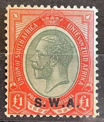 SOUTH WEST AFRICA - 1927-1930 - KGV £1 & 1S3d MM