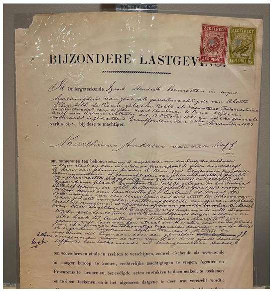 ISAK HENDRIK VERMOOTEN ATTORNEY SIGNED WILL DOC. 1 FEB 1898 POTCHEFSTROOM ZAR
