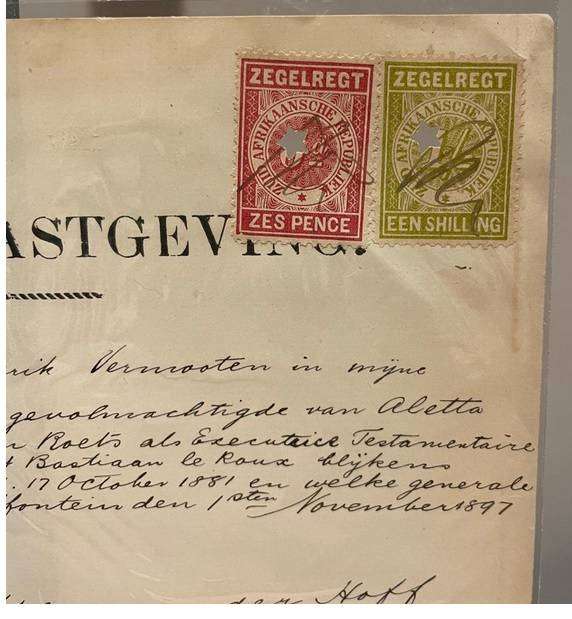 ISAK HENDRIK VERMOOTEN ATTORNEY SIGNED WILL DOC. 1 FEB 1898 POTCHEFSTROOM ZAR