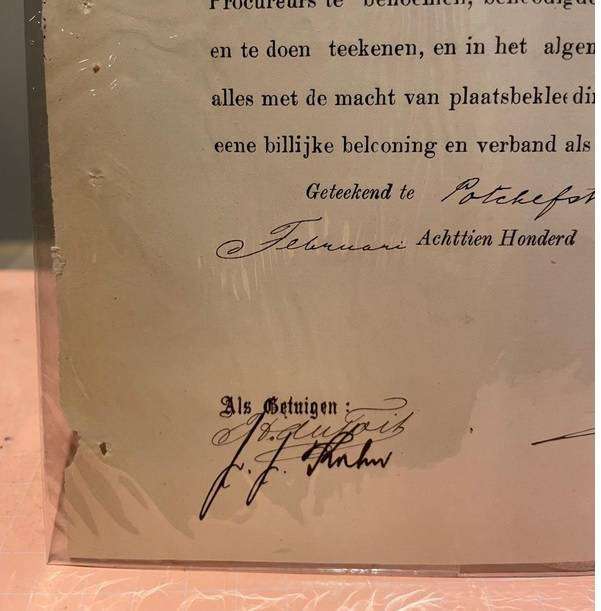 ISAK HENDRIK VERMOOTEN ATTORNEY SIGNED WILL DOC. 1 FEB 1898 POTCHEFSTROOM ZAR