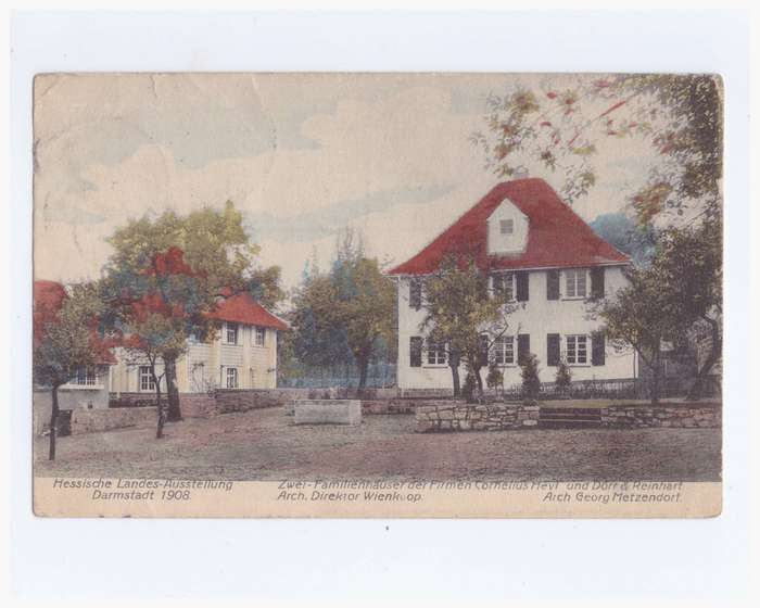 GERMANY 1908 DARMSTADT HESSISCHE LANDES-AUSSTELLING - OFFICIAL POSTCARD USED
