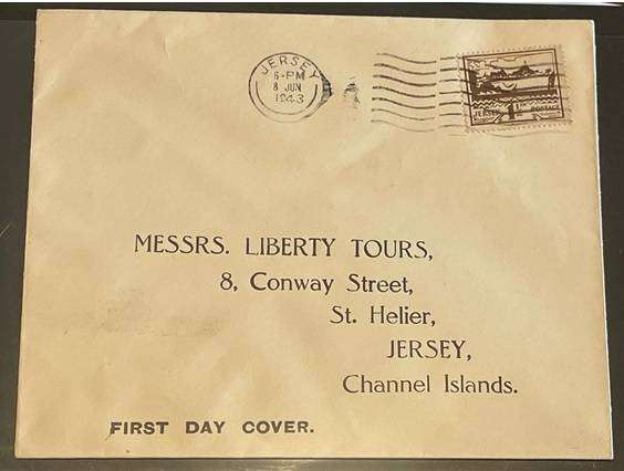 GERMANY JERSEY FDC 8 JUNE 1943 1½ D LIGHTHOUSE