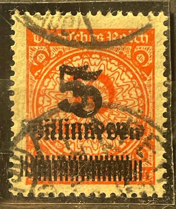 GERMANY REICH - Mi 334 APDD "USED" DOUBLE OFFSET OVERPRINT ERROR HIGH CV 1800 EURO R36,688