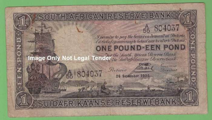 1936 ONE POUND POSTMUS BANK NOTE