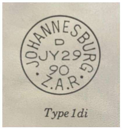 1892 ZAR TYPE 4a AND TYPE 1di CANCELS ON OFS BRIEFKAART KROONSTAD TO POTCHEFSTROOM
