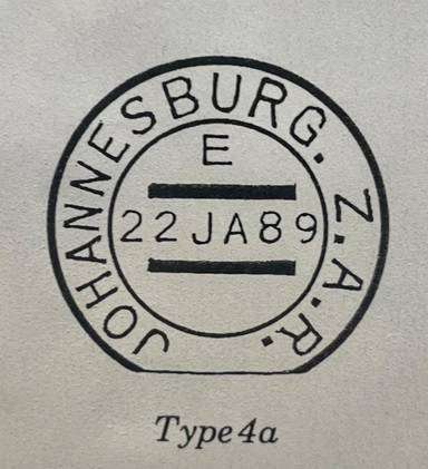 1892 ZAR TYPE 4a AND TYPE 1di CANCELS ON OFS BRIEFKAART KROONSTAD TO POTCHEFSTROOM