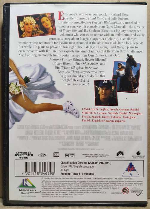 Runawaybride (DVD) Julia Roberts / Richard Gere