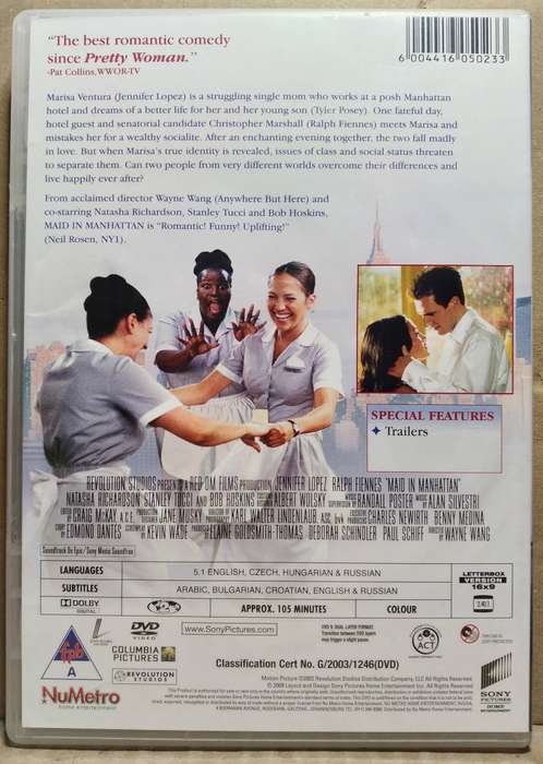 Maid in Manhattan (DVD) Jennifer Lopez / Raplh Fiennes