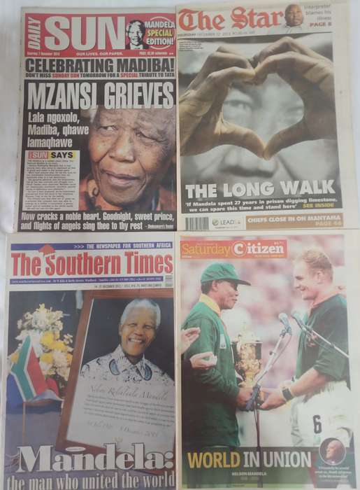 Madiba (Nelson Mandela) Newspapers and Inserts