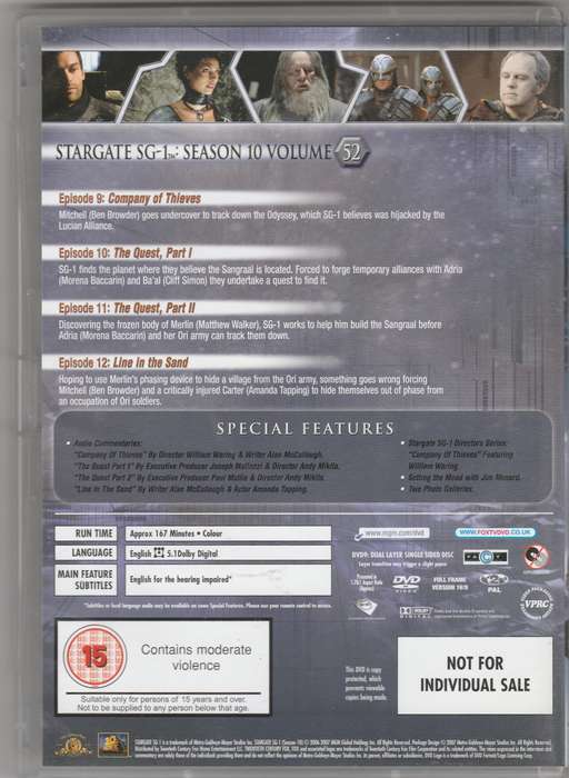 Stargate SG-1 Season 10 Volume 52 DVD