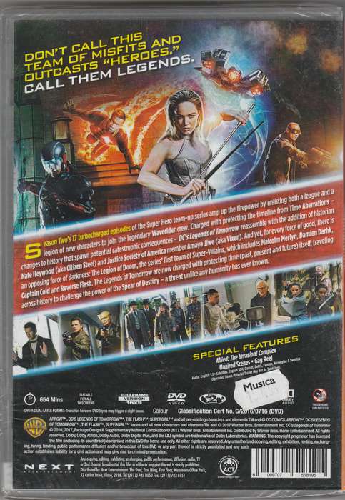 DC's Legends of Tomorrow the Complete Second Season DVD (New Sealed)
