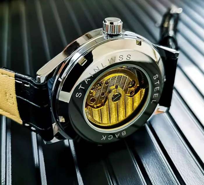 Tourbillon Luxury Skeleton Automatic Watch + Box and strap removal tool