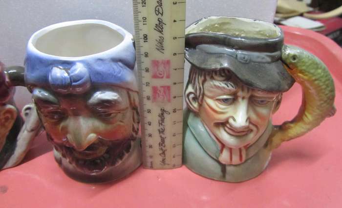 3 x Vintage Toby-style Jugs : Pirates