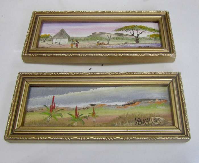 Pair of Mini Oil Paintings by J Bakker